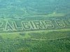 Надпись из деревьев "Жальгирис-600" – с высоты птичьего полета