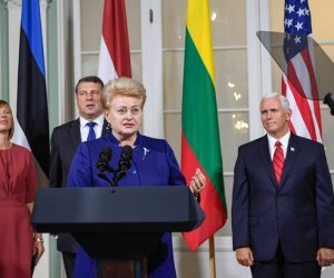 Глава Литвы на встрече с вице-президентом США в Эстонии поддержала новый санкции в отношении РФ