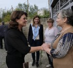 Д. Науседене посетила грузинскую семью, пострадавшую от российской "ползущей оккупации"