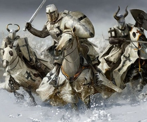 1. Атака тевтонских рыцарей. Рисунок Мариуша Козика.  1