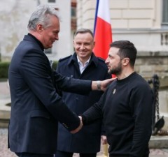 Президент Литвы Г. Науседа встретился во Львове с В. Зеленским и А. Дудой