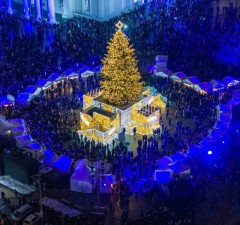 На Кафедральной площади Вильнюса торжественно зажжена Рождественская елка