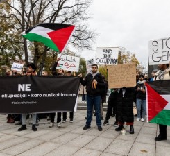 В Вильнюсе в акции в поддержку палестинцев и против действий Израиля участвовали 100 человек