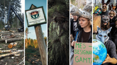 Около ста активистов, одетых в животных, требовали остановить вырубки в лесах