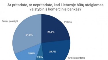 Большая часть жителей Литвы высказывается за госкоммерческий банк – опрос BNS/Vilmorus