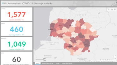 Начала действовать виртуальная карта Литвы со статистикой COVID-19
