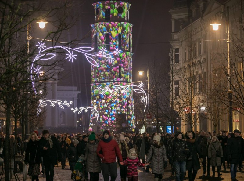 Большие города Литвы встретят Новый год видеопроекциями и лазерными шоу